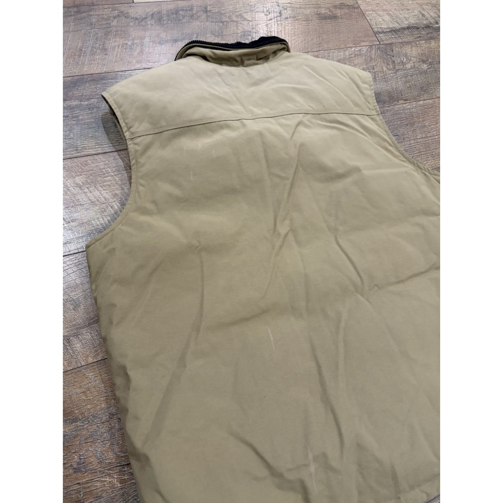 Carhartt V27 DKH Quilted Vest XL Khaki Ribbed Collar Full Zip Canvas Workwear - Picture 11 of 11
